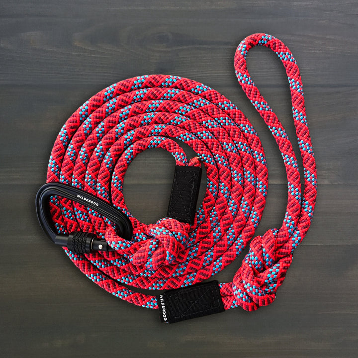 Wilderdog Carabiner Climbing Rope Dog Leash for Medium & Large Dogs - 10ft