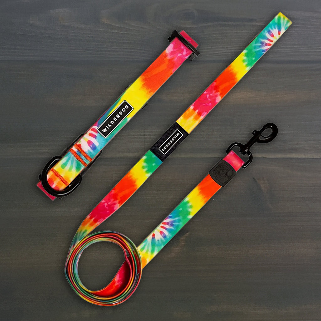 Tie Dye Waterproof Leash + Collar Bundle