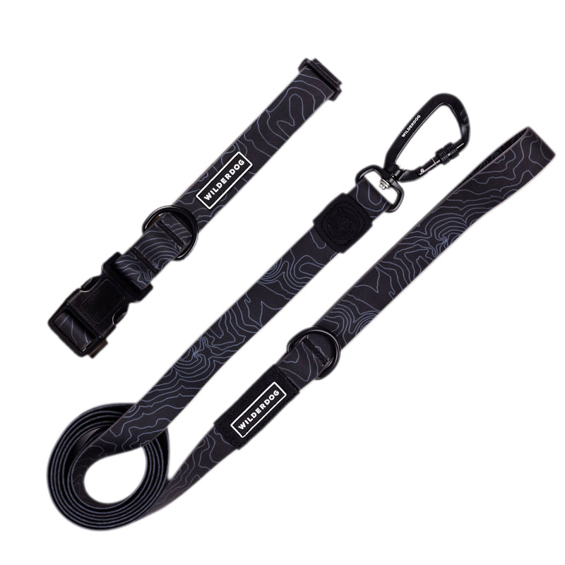 leash collar bundle black on a white background; Brian Walker product photograph