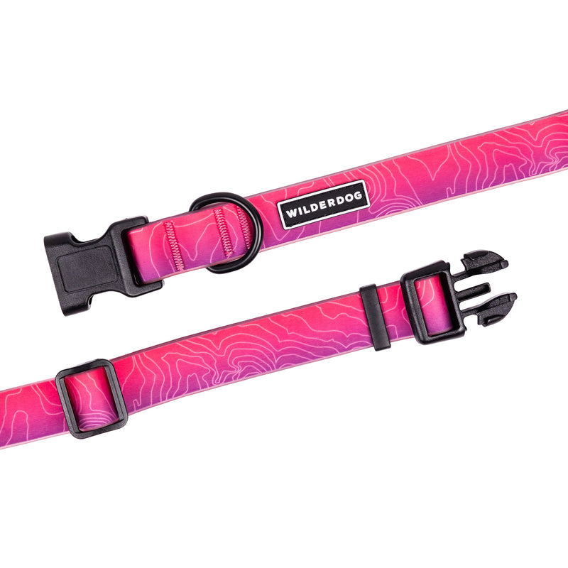 plum waterproof collar on a white background; Brian Walker product photograph