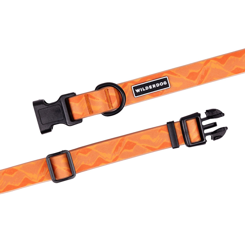 terracotta waterproof collar on a white background; Brian Walker product photograph