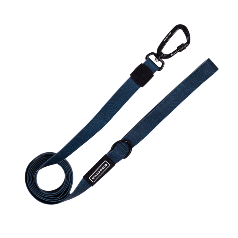 pacific blue waterproof leash on a white background; Brian Walker product photograph