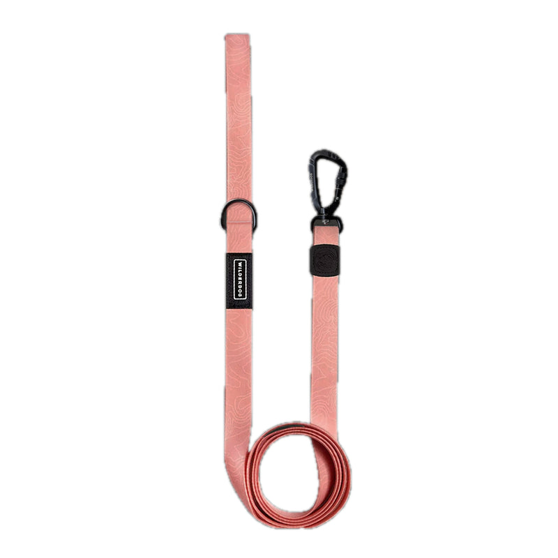 Guava Waterproof Pro Leash in pink with black clip and looped handle, shown on a white background.